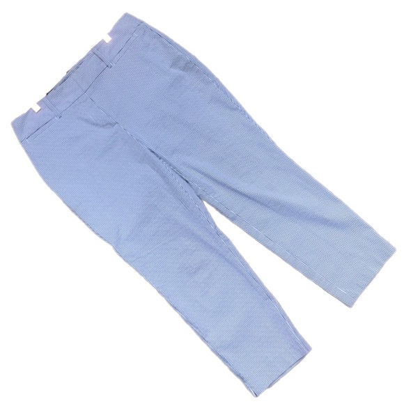 ANN TAYLOR FACTORY Blue Striped Dress Pants - Picture 1 of 8